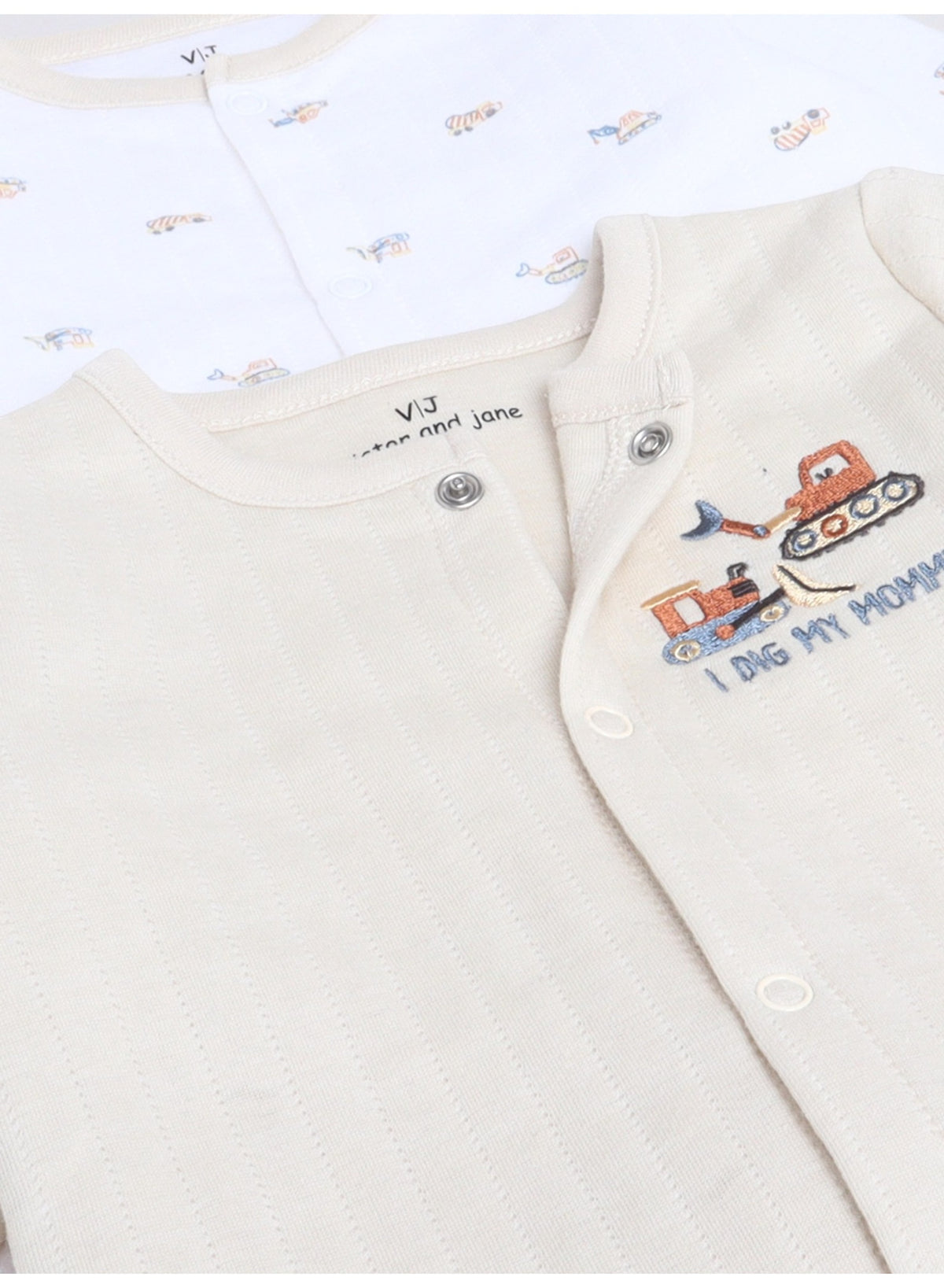 Baby Boys Quilted Footed Coveralls 2-Piece Pack with Truck Print