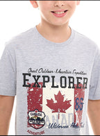 Victor and Jane Canada Graphic Round Neck T-shirt - Grey
