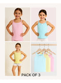 3-Pack Girls' Cotton Camisoles “ Pastel Spaghetti Strap Essentials