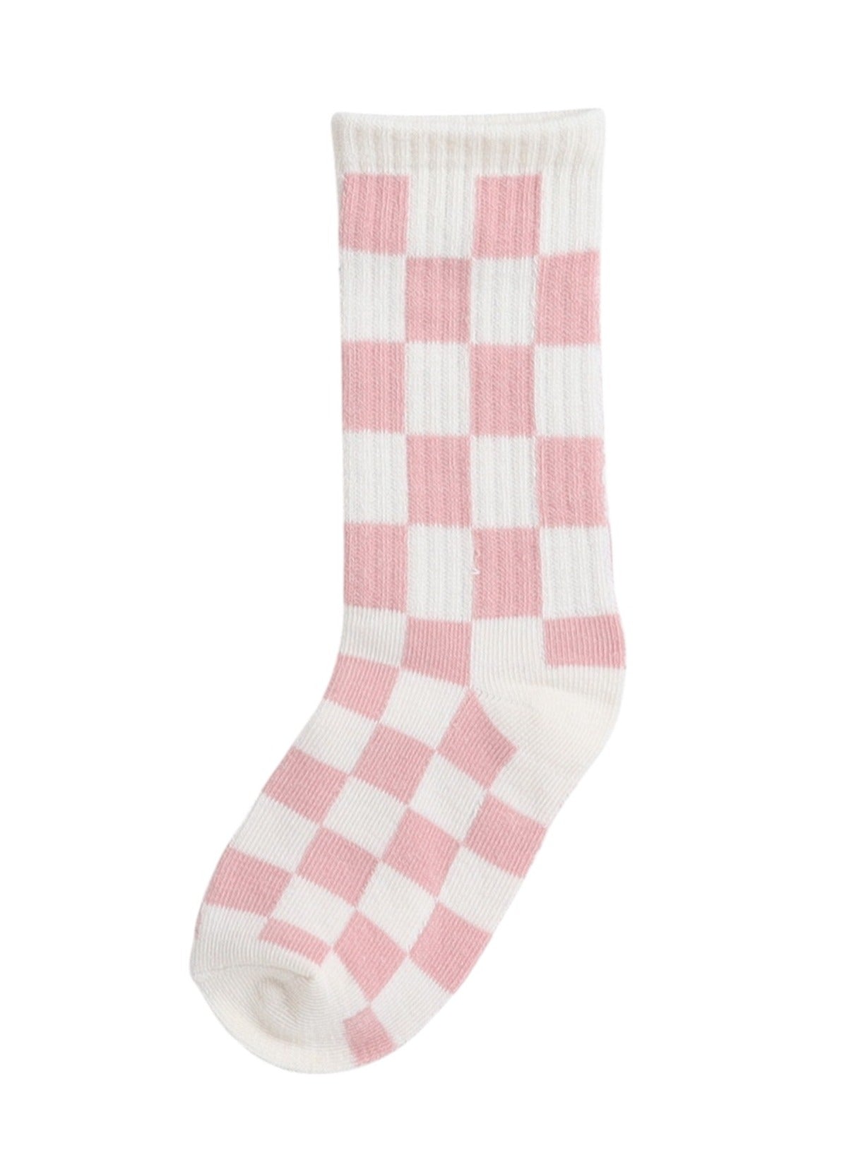 Girls 3 Pairs Checkered Crew Length Socks
