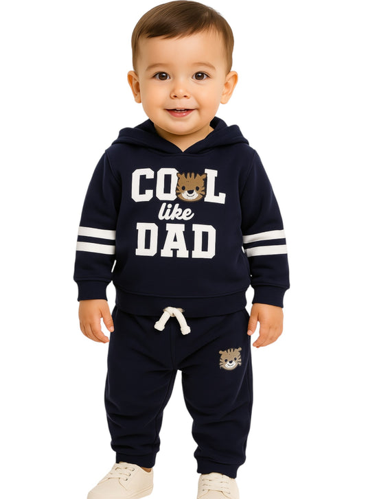 Baby Boys' 2-Piece Hoodie & Joggers Set – “Cool Like Dad”