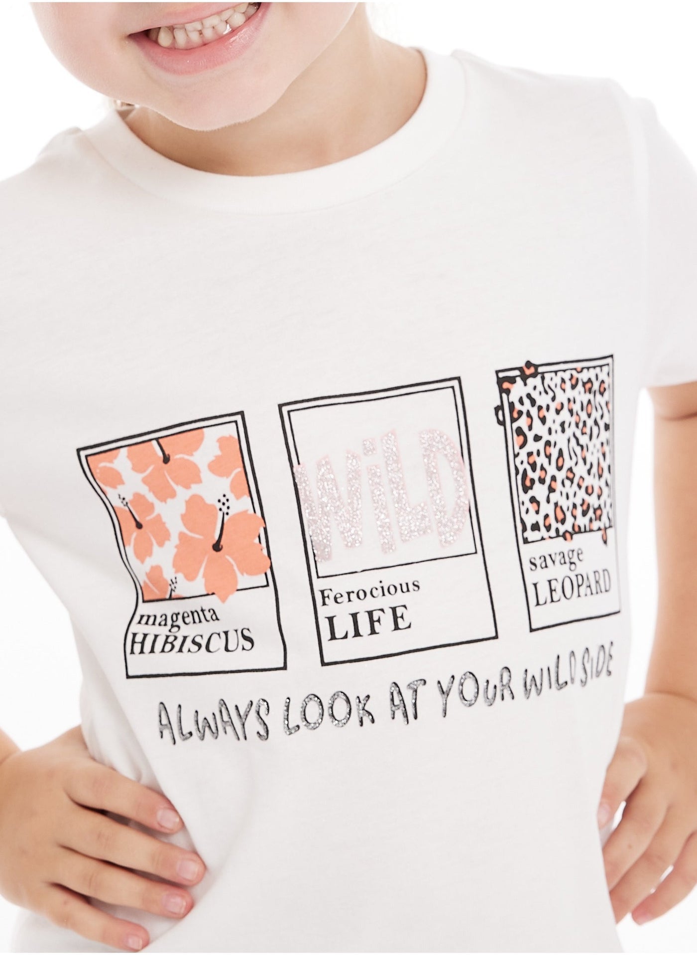 Victor And Jane Wild Life Graphic Fashion T-Shirt - White
