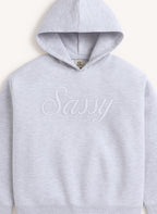 Œsassy Soul” Girls' Graphic Hoodie “ Heather Grey | 100% Cotton Fleece |