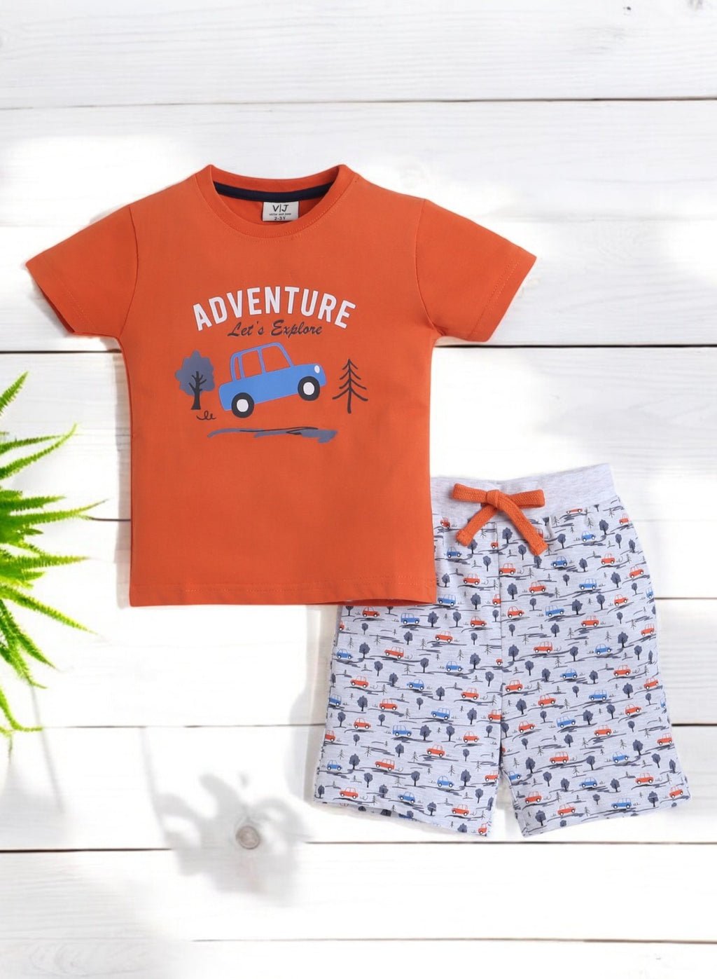 Victor And Jane - Printed T-Shirt And All-Over Printed Shorts Pyjama Set