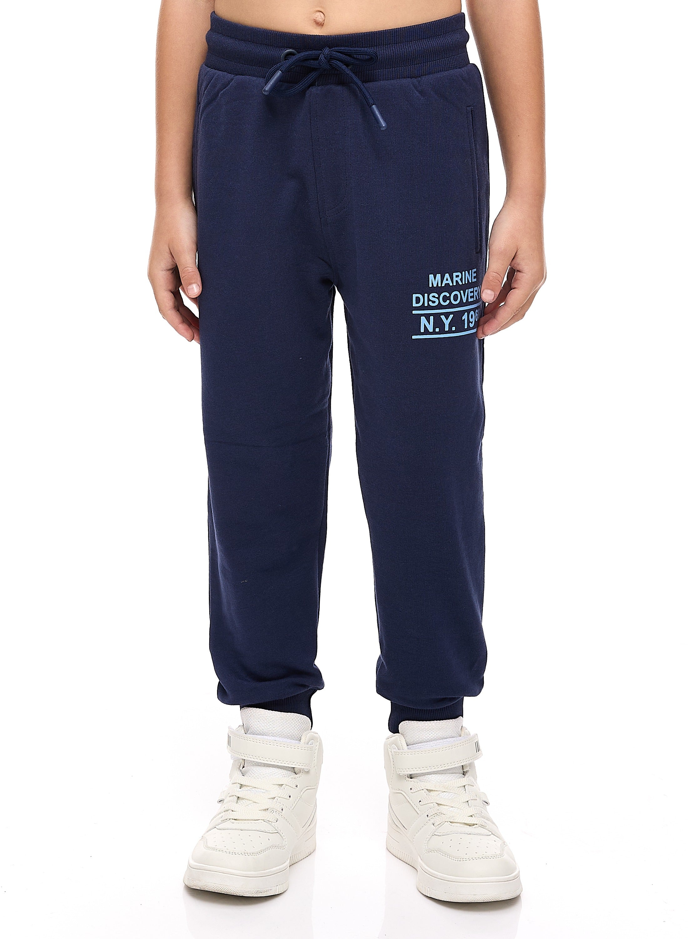 Boys' 2-Piece Hoodie And  Jogger Set  (2 -8 Yrs) Lt Blue-Navy