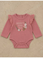Baby Girls Long Sleeve Bodysuit and Floral Pants Set with Headband (3-Piece)