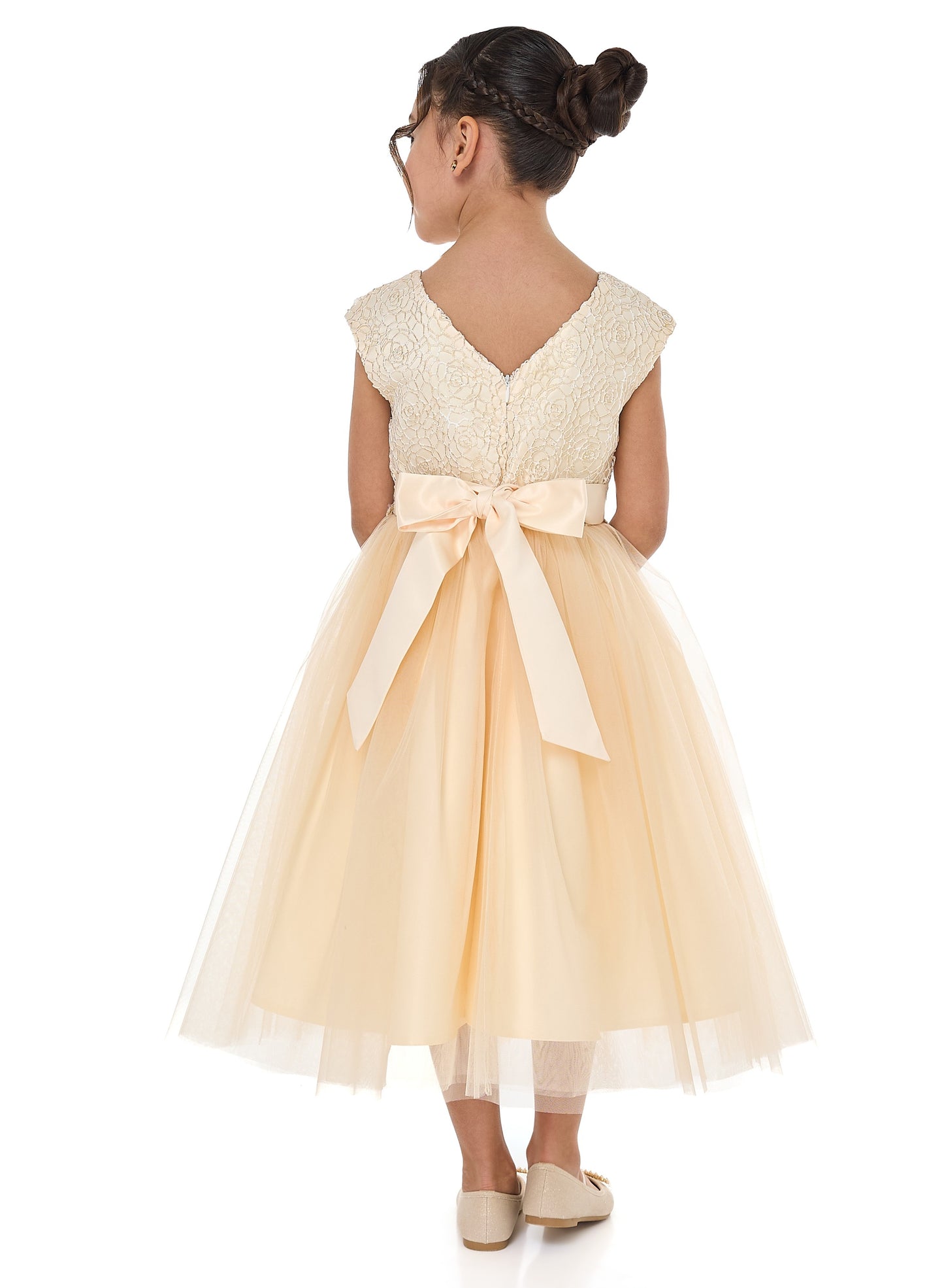 Champagne Lace And Tulle Dress