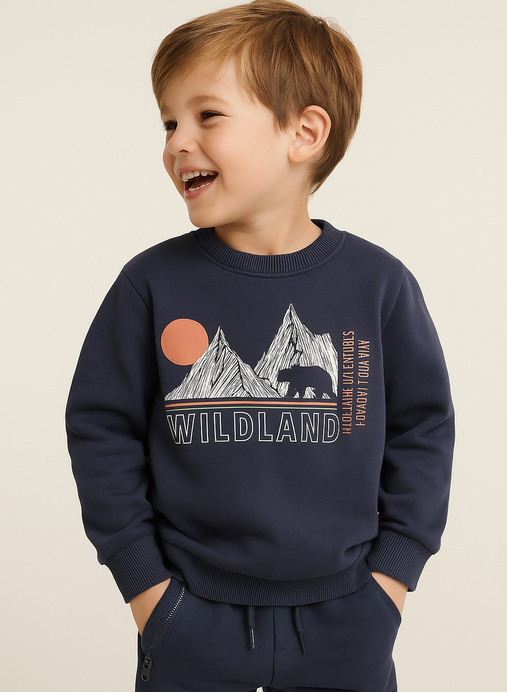 Boys Wildland Fleece Tracksuit – Grey 2-Piece Set