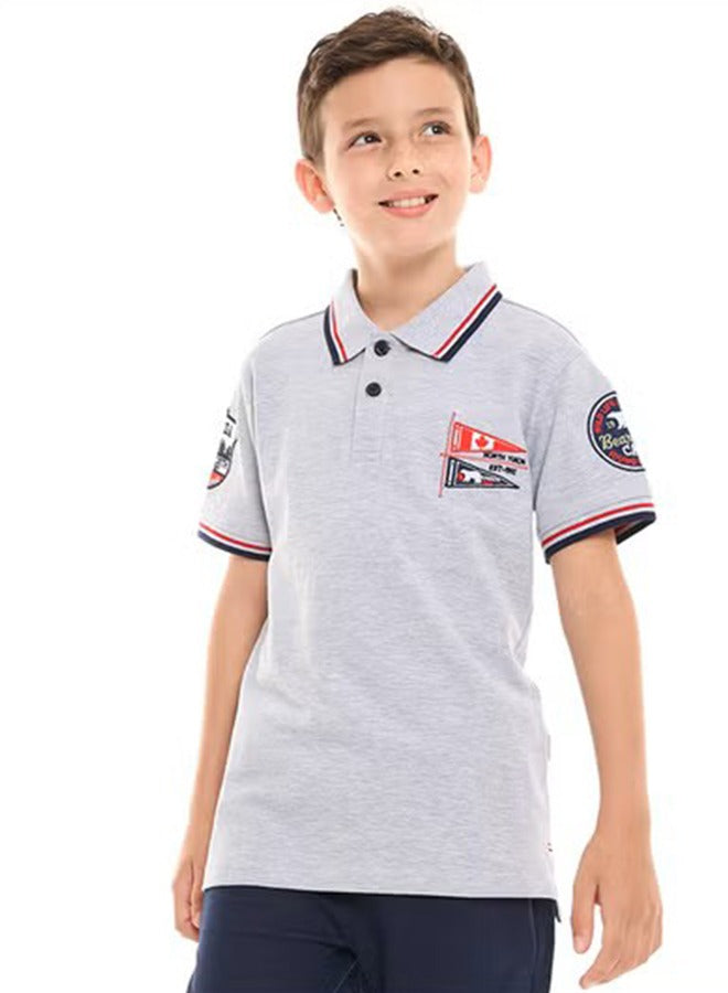 Victor and Jane Cotton Solid Comfy Fit Half Sleeves T-Shirt & Patch Detailed Shorts/Co-ord Set - Beige