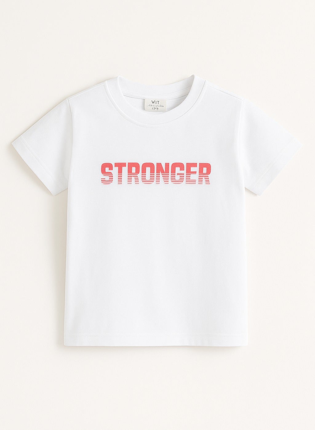 Victor And Jane Stronger Print Short Sleeves Cotton T-Shirt - White