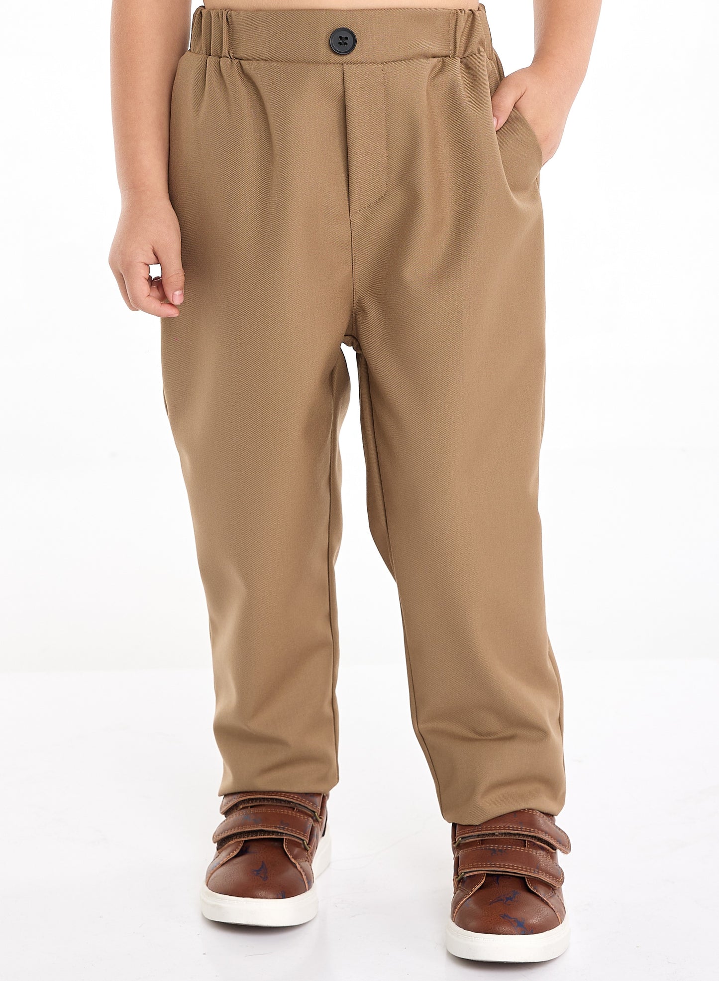 Tan Waistcoat And Pant Set With Shirt And Bow Tie