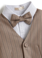 Striped Waistcoat Shirt Pants Set