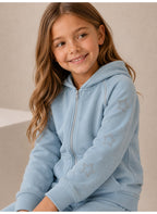 Girls Full Zip Sweatshirt Hoodie and Wide Leg Pants Set