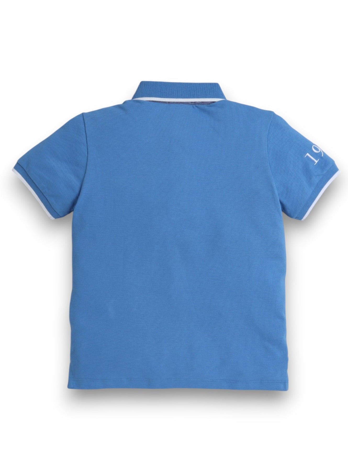 Victor & Jane Boys' Polo T-Shirt – Blue colour with Embroidered Label detail