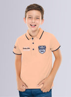 Victor & Jane Senior Boys' Polo T-Shirt “ With Embroidered Label Detail