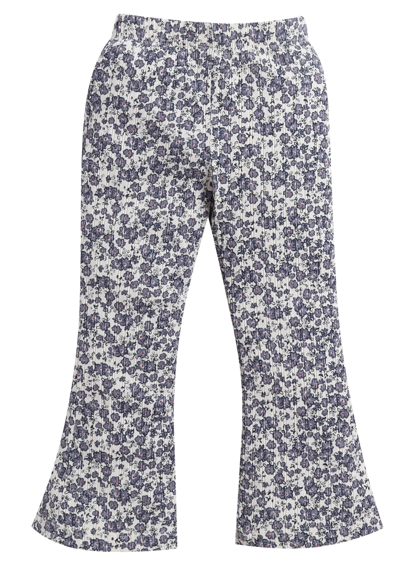 Dirkje Girls 2-Piece All-Over Floral Blouse and Flared Pant Set