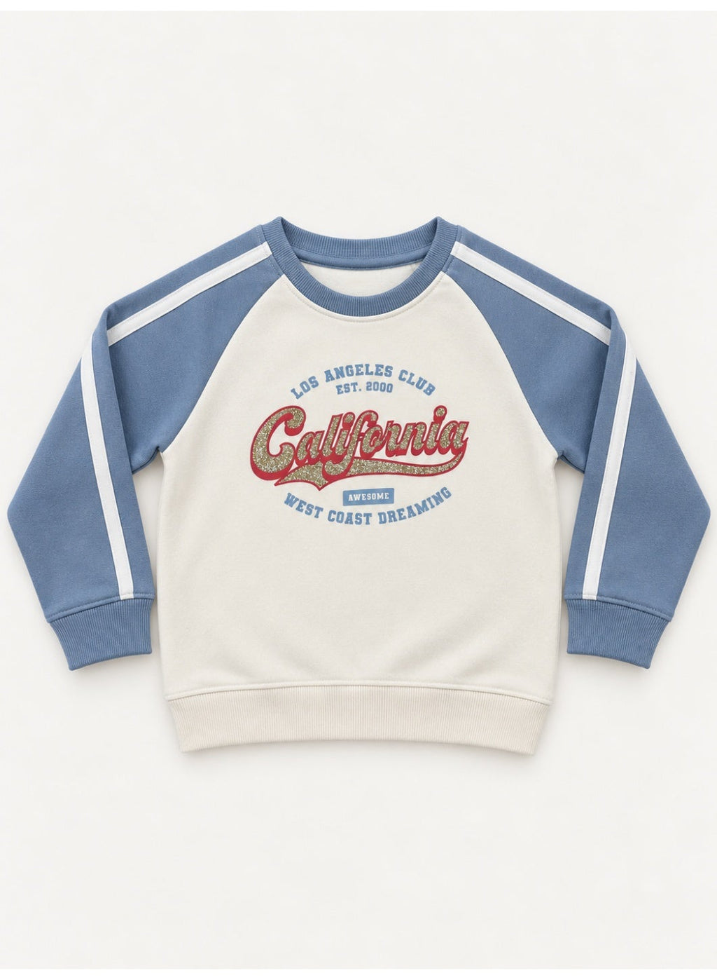 Girls Raglan Sleeve Sweatshirt and Wide Leg Pants Set