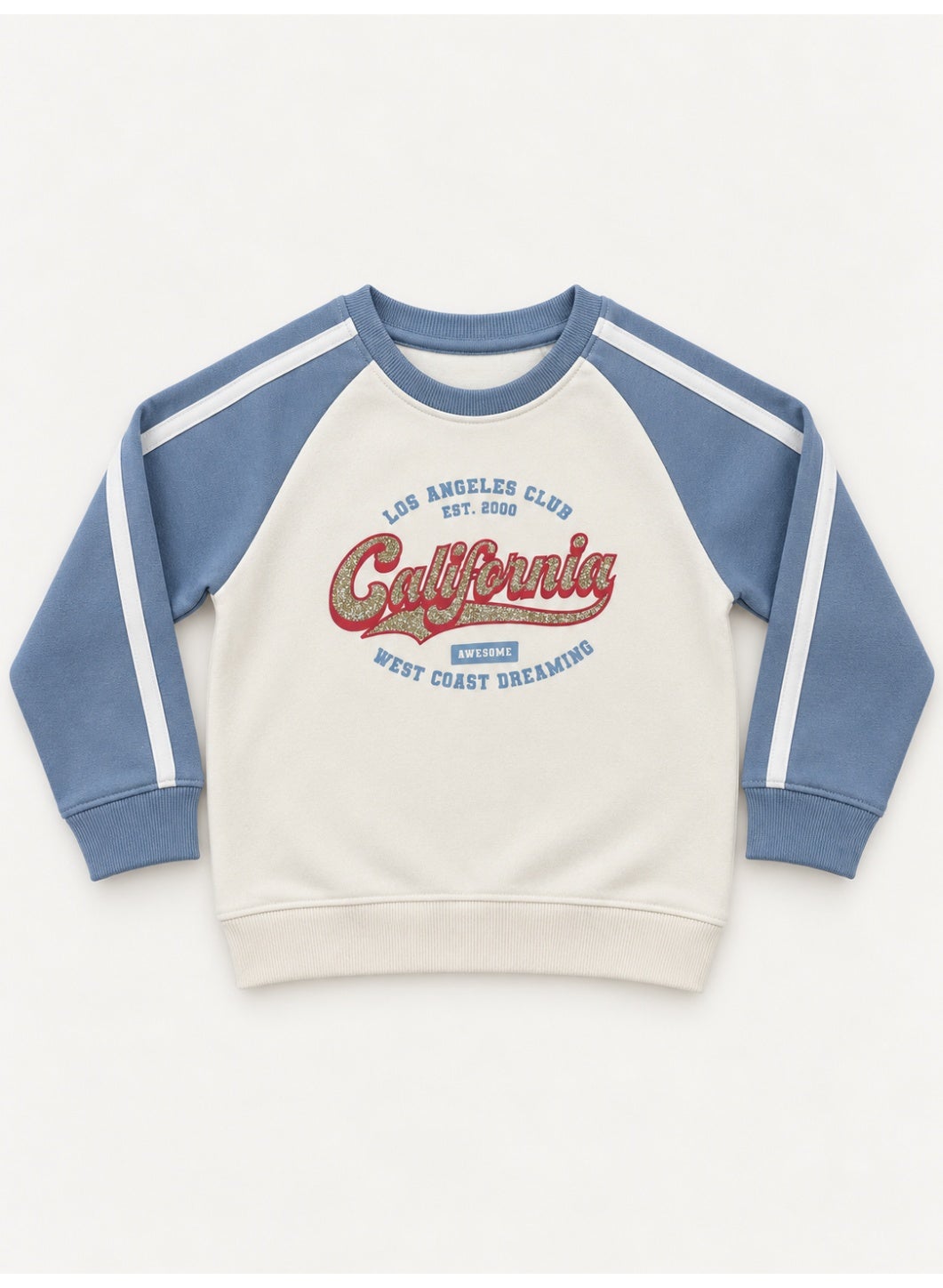 Girls Raglan Sleeve Sweatshirt and Wide Leg Pants Set