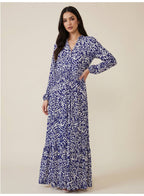 Floral Maxi Dress With Button Front