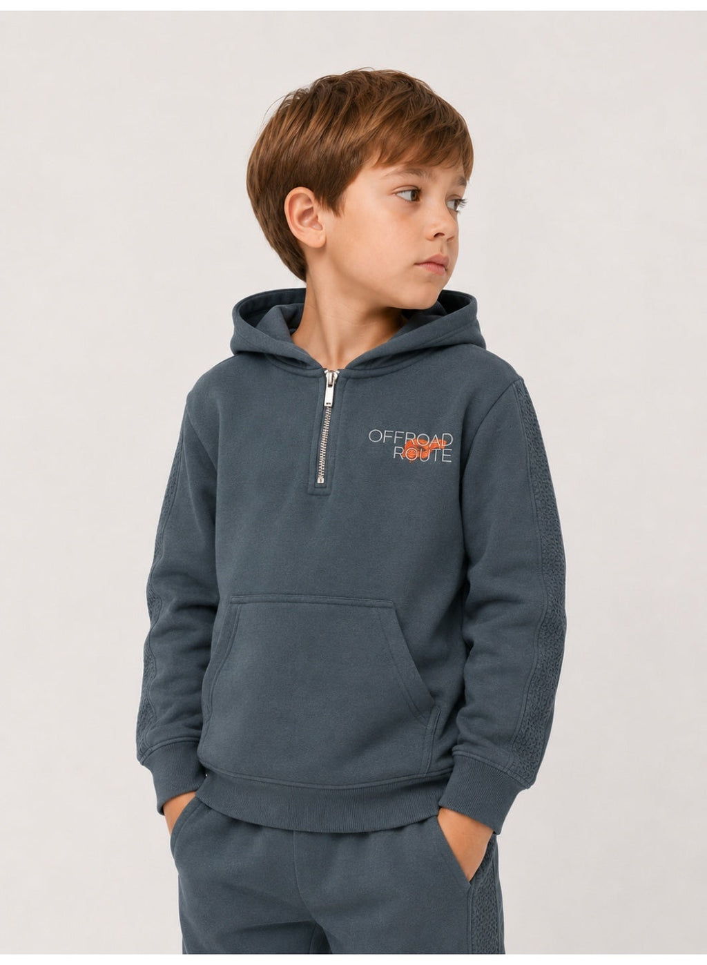 Boys Half Zip Hoodie Sweatshirt and Jogger Pants Set
