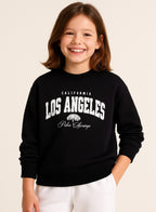 Girls’ Œlos Angeles” Graphic Pullover “ 100% Cotton Fleece