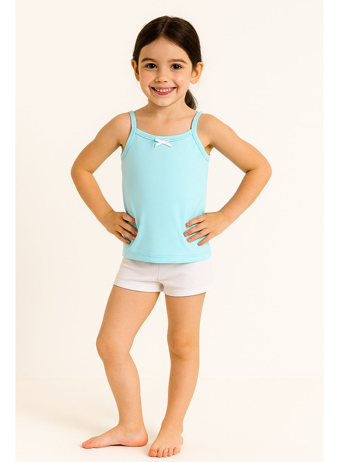 3-Pack Girls' Cotton Camisoles – Pastel Spaghetti Strap Essentials