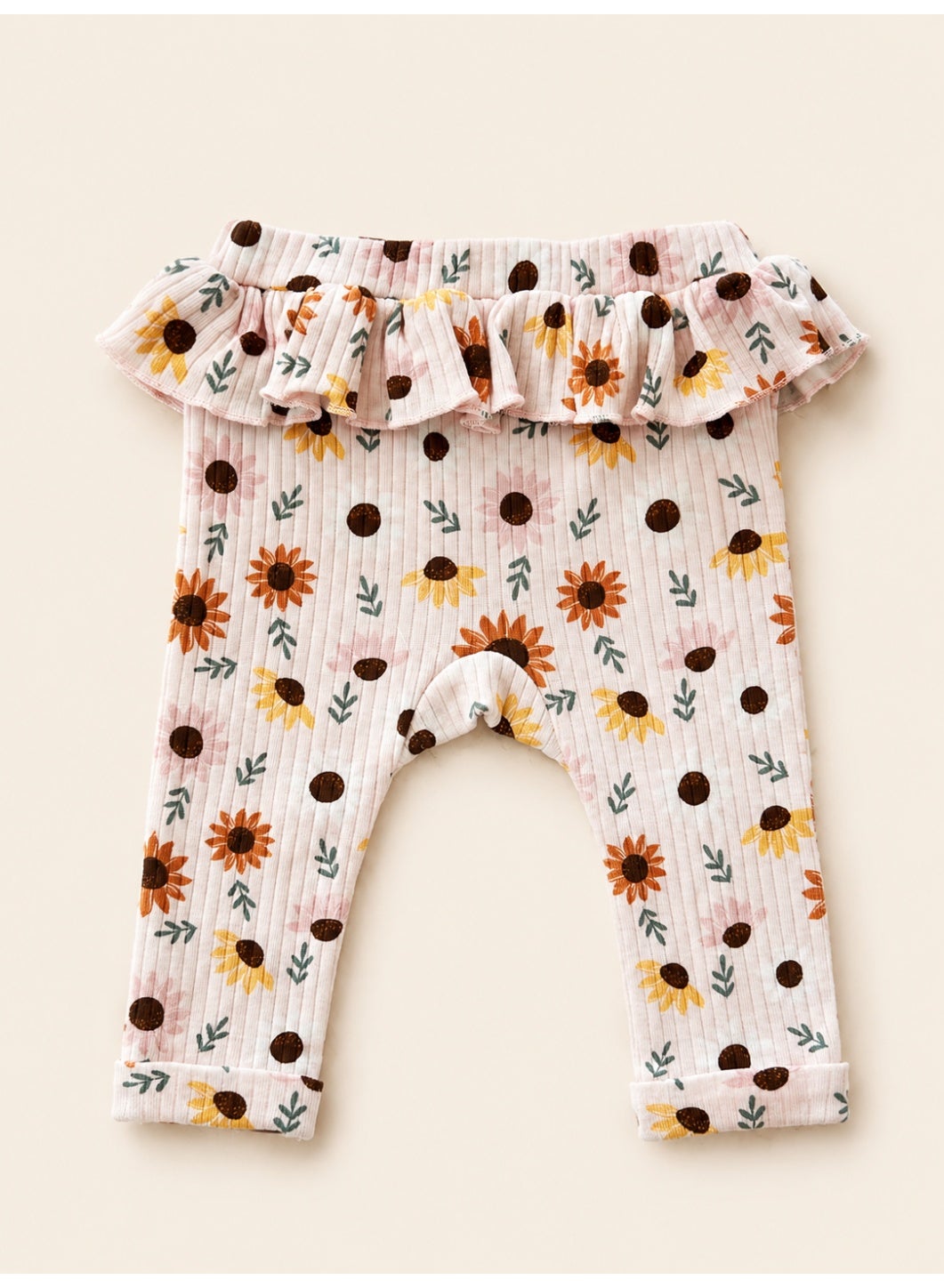 Baby Girls Long Sleeve Bodysuit and Floral Pants Set with Socks and Headband (4-Piece)