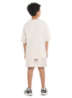 Victor And Jane Boys' Jacquard Set “ 2-Piece Outfit With Pockets, Polo T-Shirt And Shorts