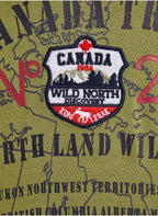 Victor and Jane Cotton Bear Patch With Embroidery Detail Graphic T-Shirt - Olive Green