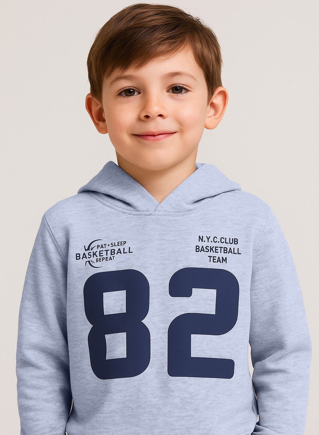 Boys' Grey "82 NYC Club" Hoodie Sweatshirt