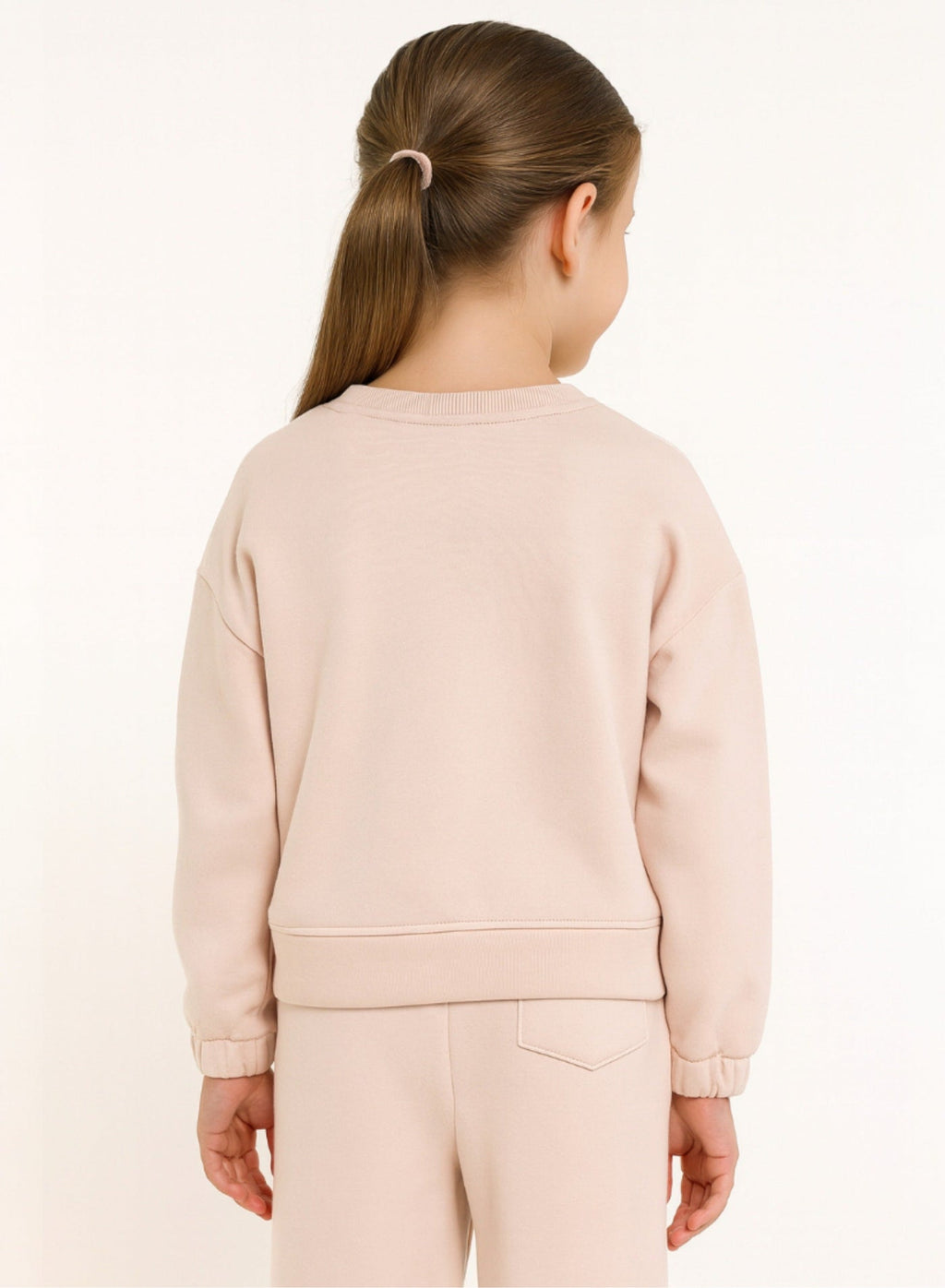 Girls Cargo Pocket Fleece Tracksuit “ Pink 2-Piece Set