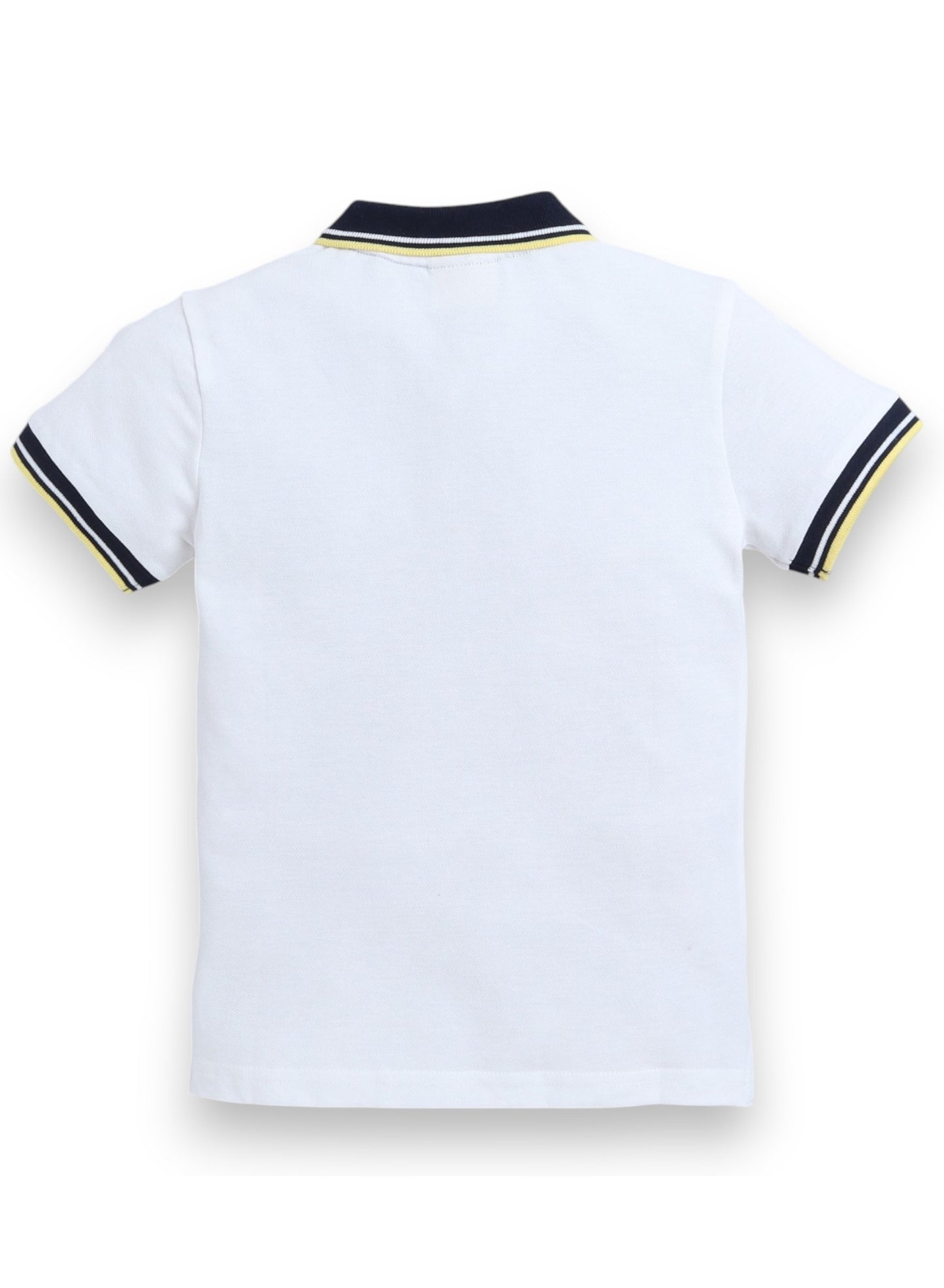 Boys' Polo T-Shirt with Label detail – White colour