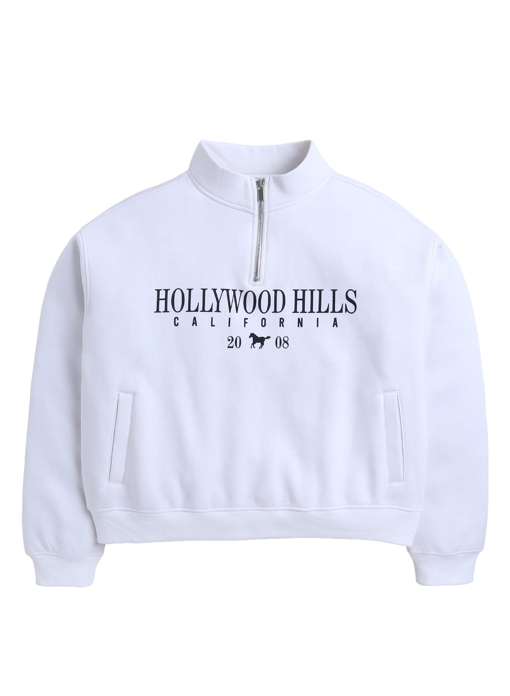 Half-Zip Pullover “ Œhollywood Hills California” | 100% Cotton Fleece, 280 Gsm