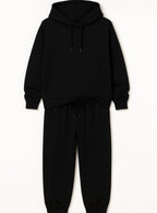 Women'S Black Hooded Sweatshirt - 100% Cotton Fleece