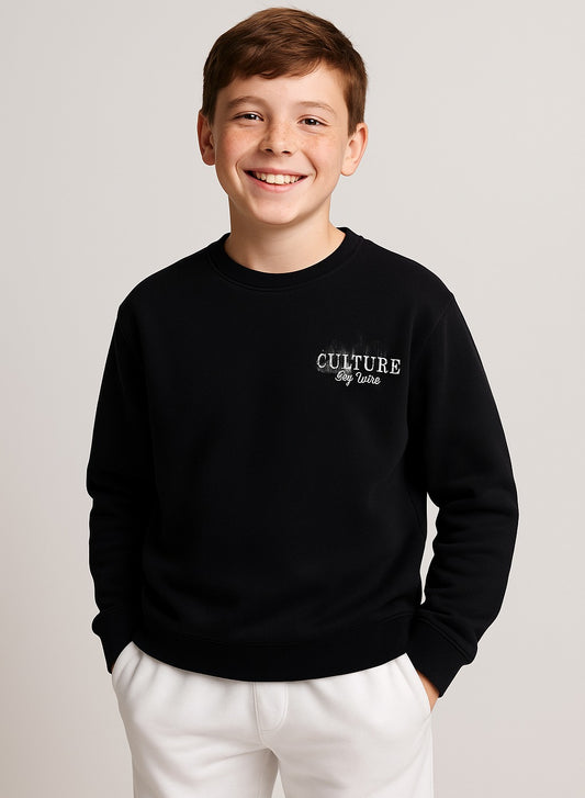 Boys' Black “Culture Stay United” Graphic Sweatshirt