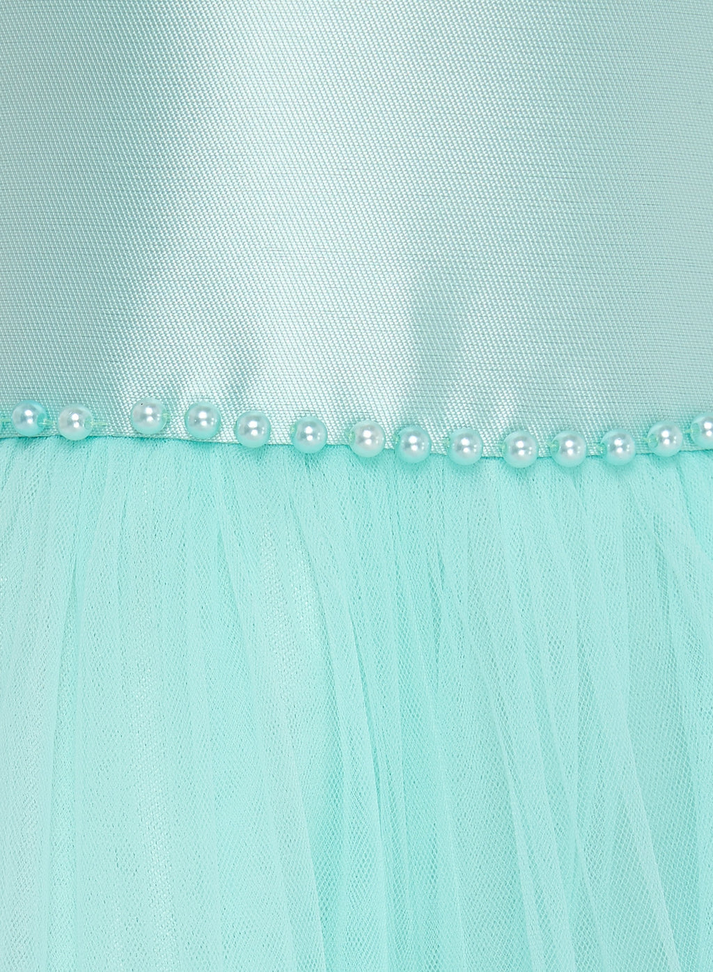Chic Green Satin  Party Dress With Mesh & Decoration
