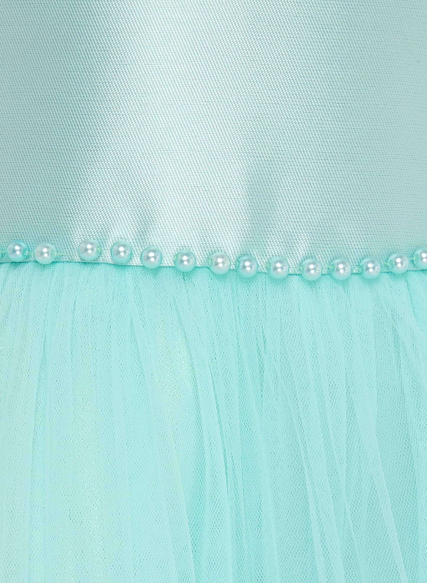 Chic Green Satin  Party Dress With Mesh & Decoration