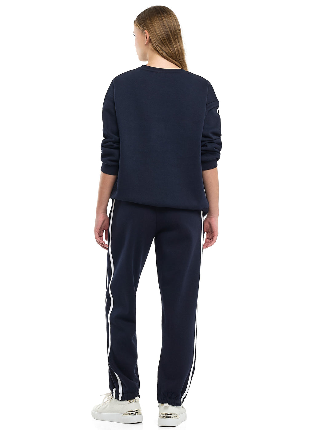 Girls Œparis France” Cotton Fleece 2-Piece Set - Navy