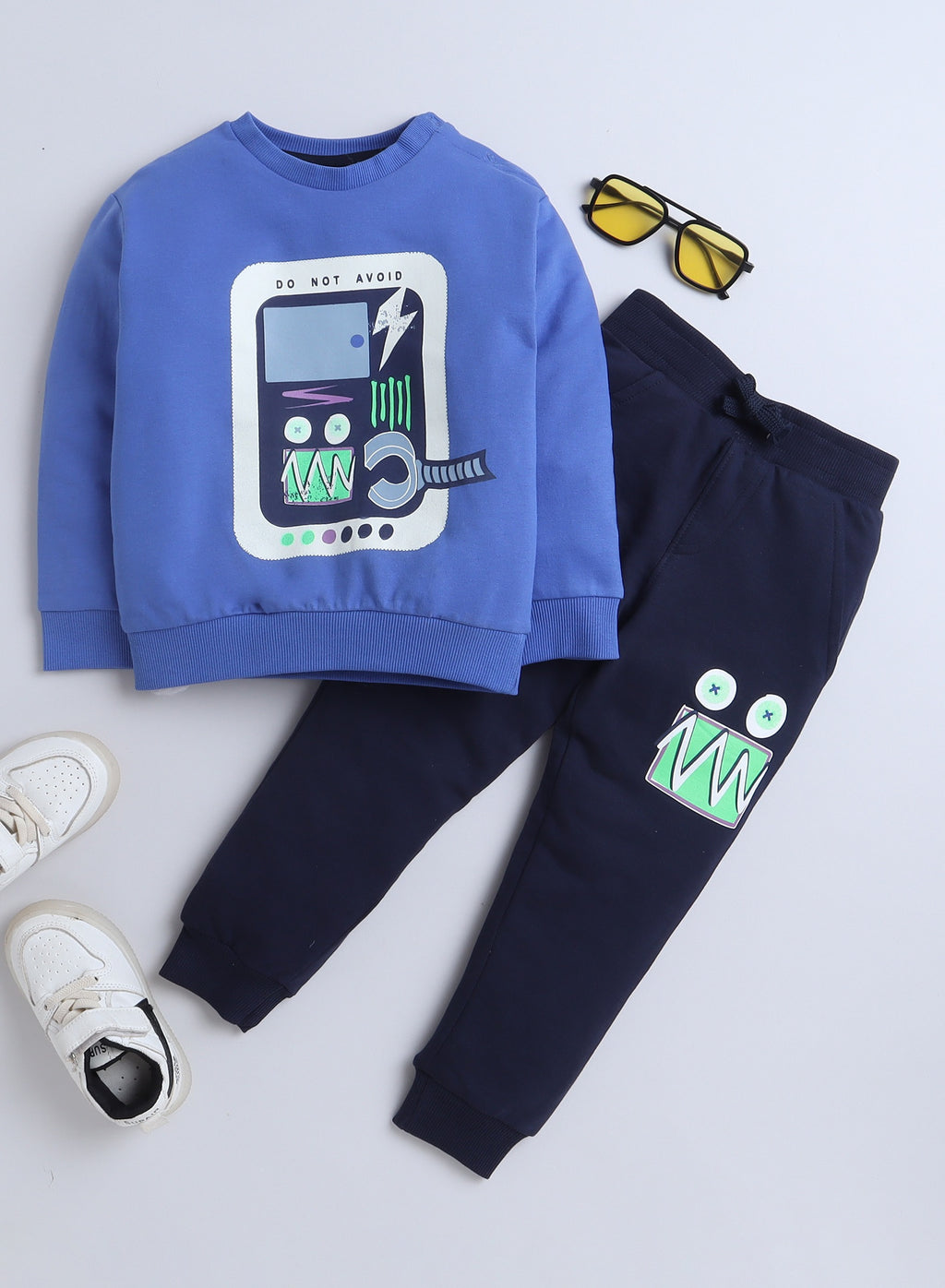 Boys' 2-Piece Set- Sweatshirt And  Jogger Set - Blue -Navy