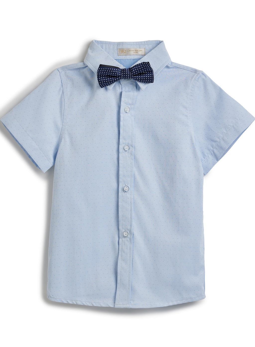 Blue Shorts And Braces Set With Shirt And Bow Tie
