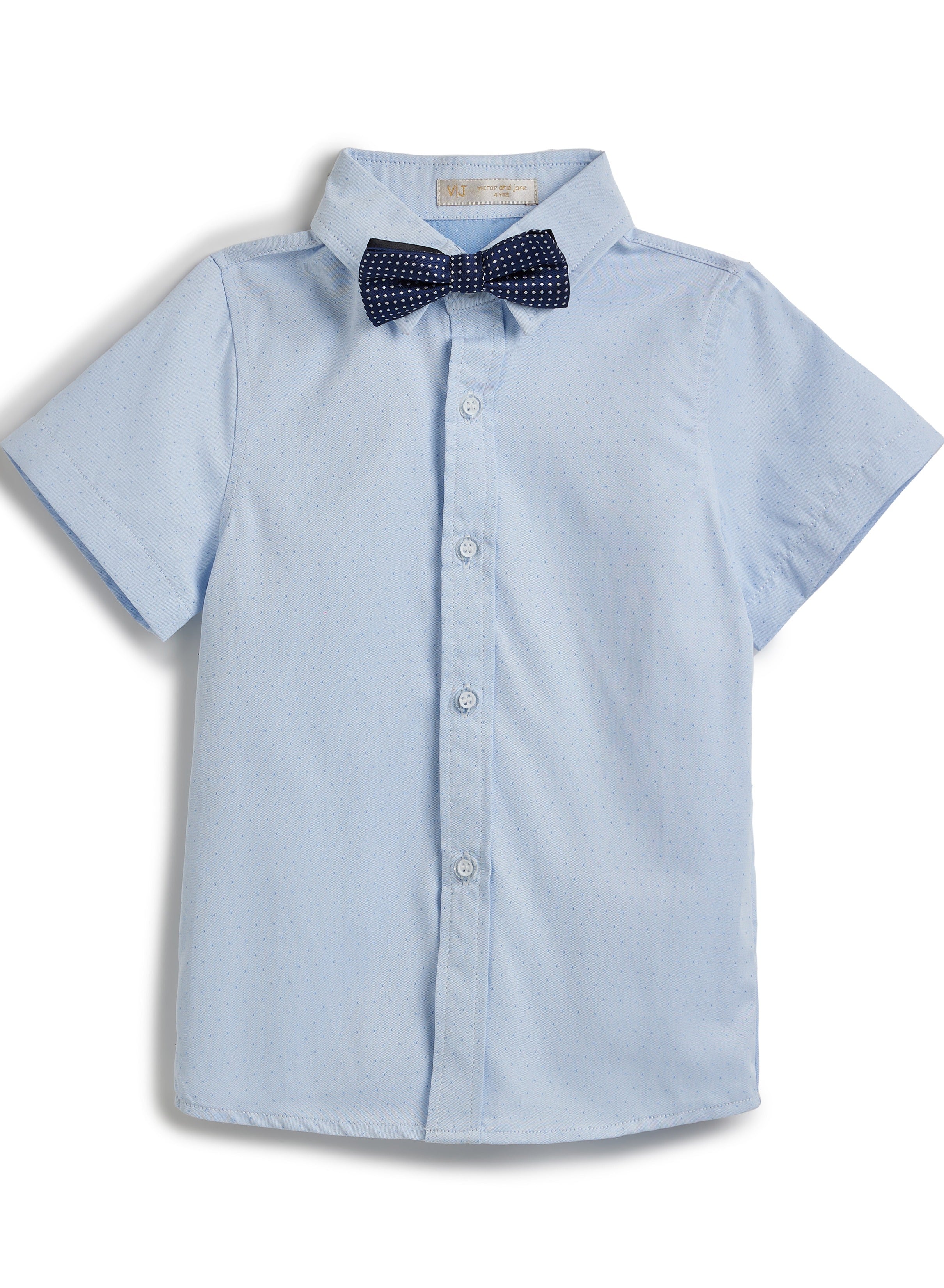 Blue Shorts And Braces Set With Shirt And Bow Tie