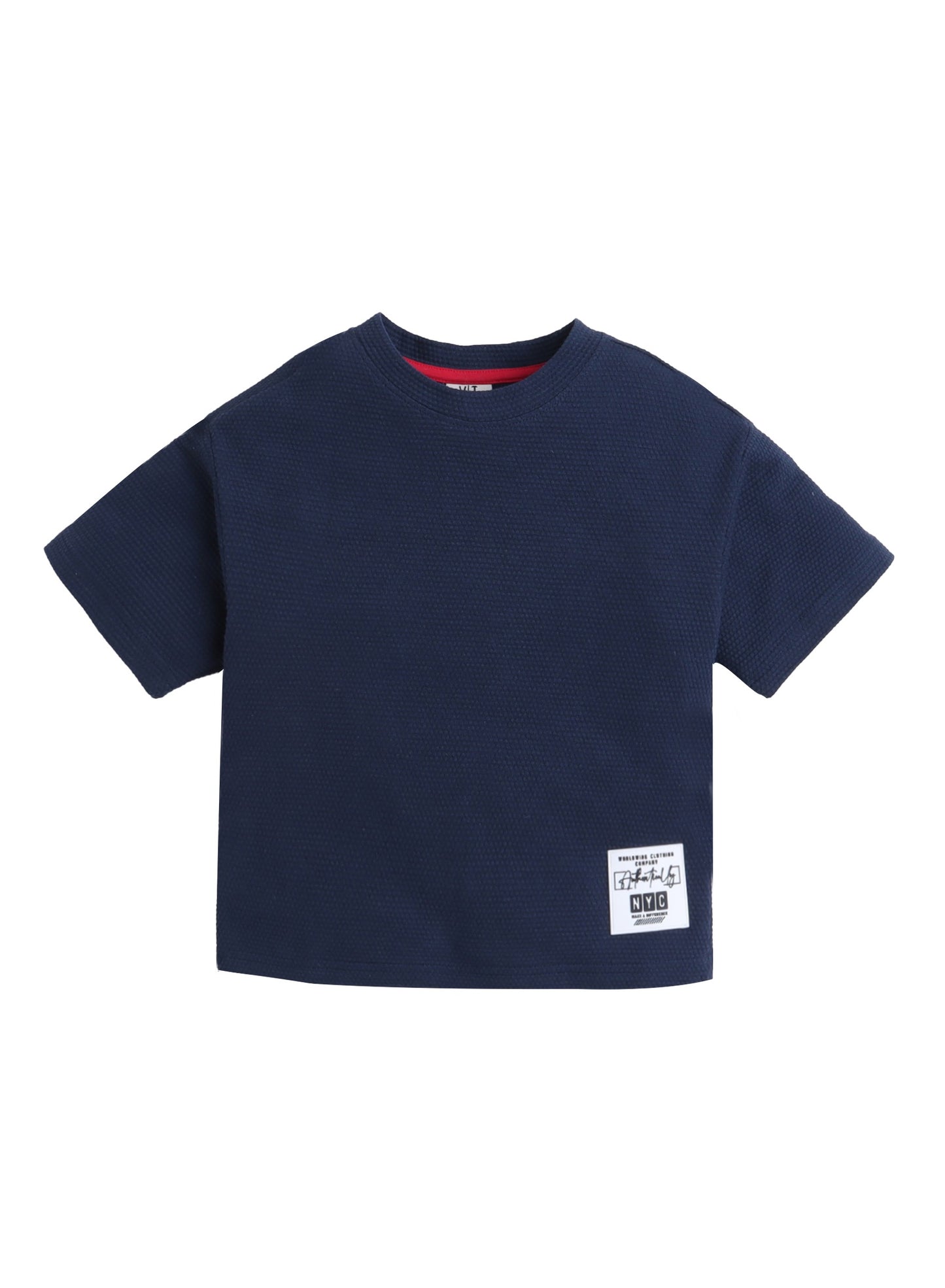 Junior Boys Cotton T-Shirt - Navy Blue