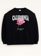 California Rose Graphic Sweatshirt “ 100% Cotton Fleece | Photographic Puff Print
