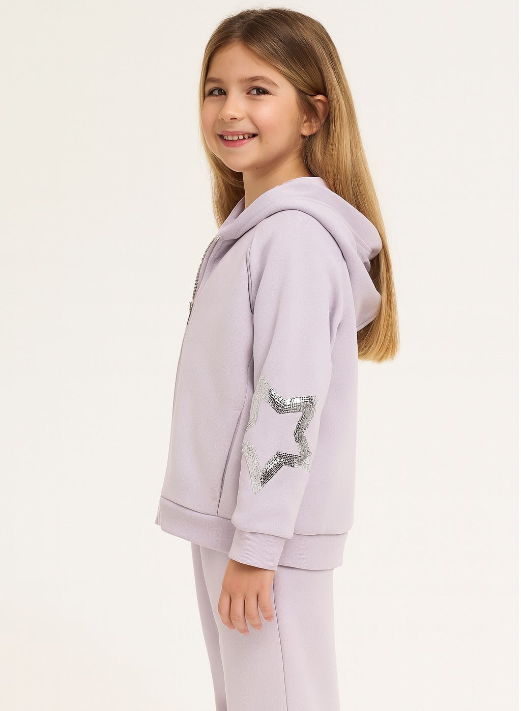 Girls Starstruck Fleece Tracksuit – Lilac 2-Piece Set