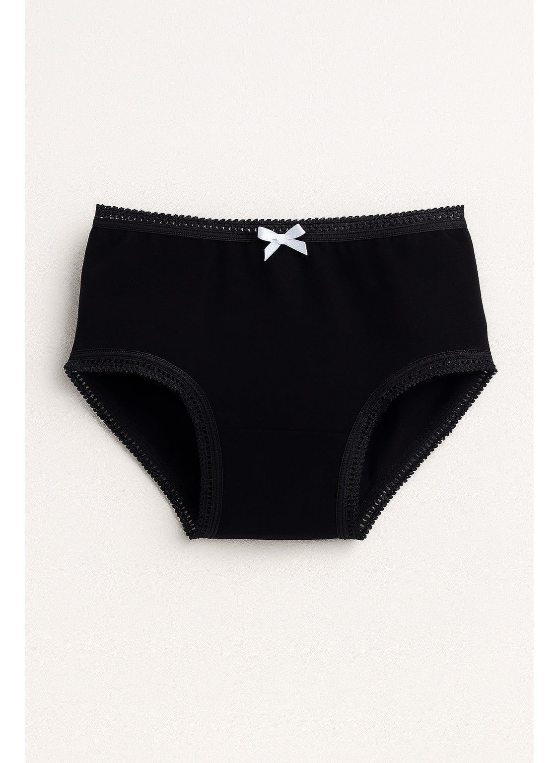 3-Pack Girls' Briefs – Neutral Cotton Basics in Black, White & Grey