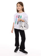 Victor And Jane Girls Set With Sequins Embroidered Top And Flared Leggings