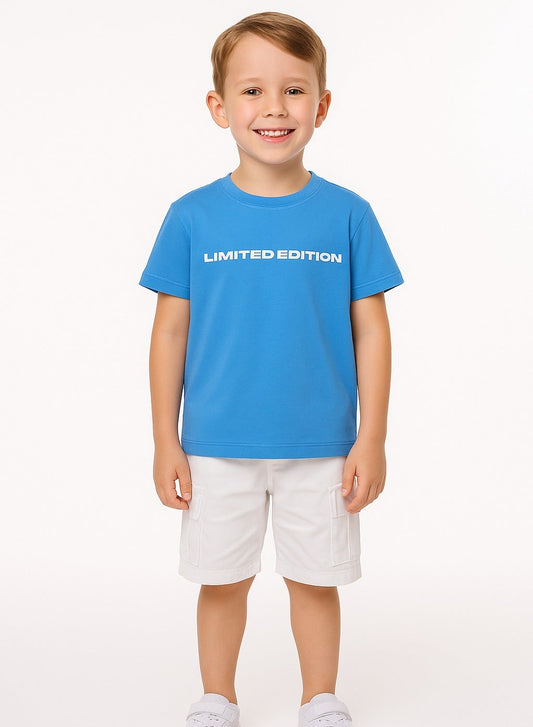 Boys' "LIMITED EDITION" Cotton T-Shirt – Blue (2Y-9Y)