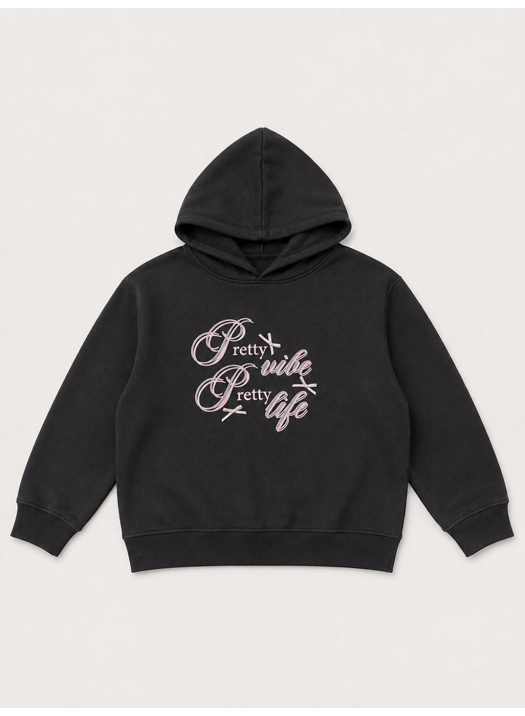 Girls Graphic Text Hoodie Sweatshirt