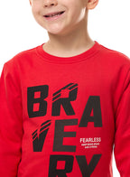 Boys' 2-Piece Sweatshirt And Jogger Set (2 -8 Yrs) Red-Black