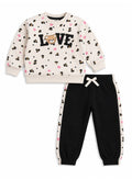 Girls 2-Piece Printed Sweatshirt & Jogger Pants Set
